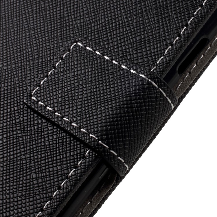 Cross Texture Stand Wallet Leather Phone Case for Samsung Galaxy S8 - Black-9