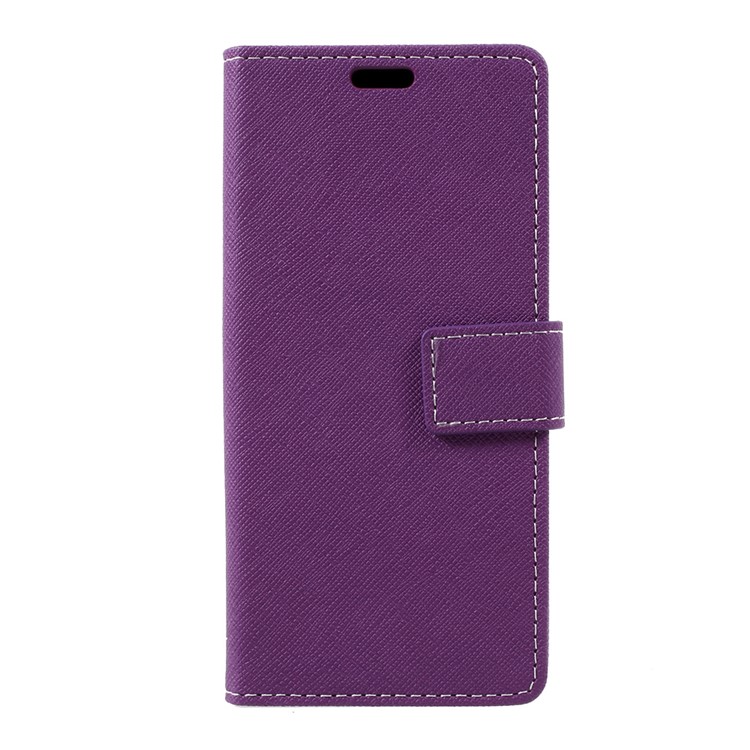 Cross Texture PU Leather Mobile Phone Case for Samsung Galaxy S8 - Purple-1