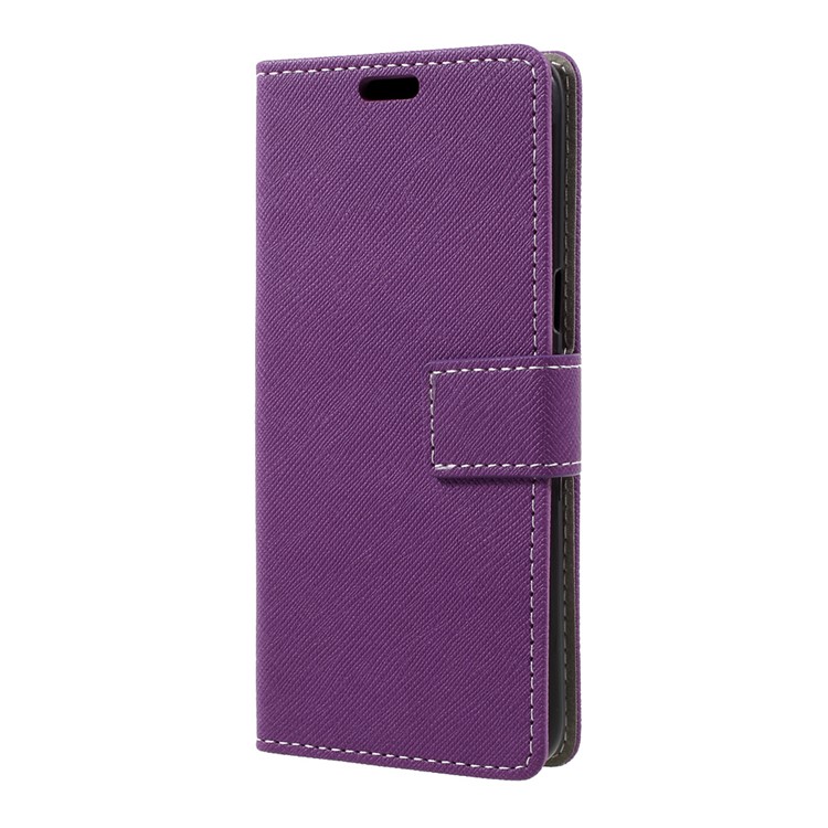 Cross Texture PU Leather Mobile Phone Case for Samsung Galaxy S8 - Purple-2