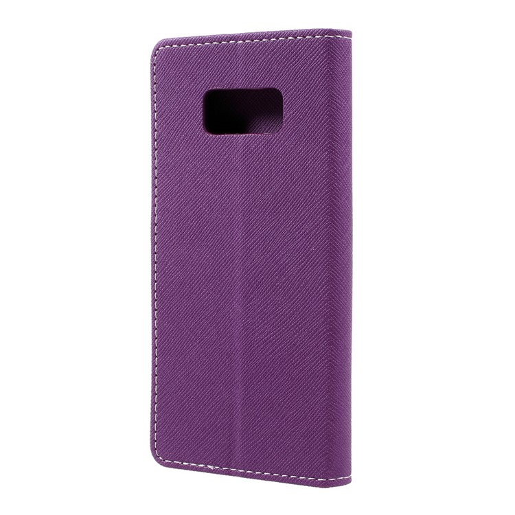 Cross Texture PU Leather Mobile Phone Case for Samsung Galaxy S8 - Purple-3