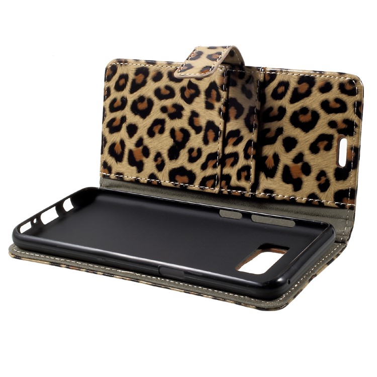 Leopard Pattern Leather Wallet Cell Phone Case for Samsung Galaxy S8 G950-8
