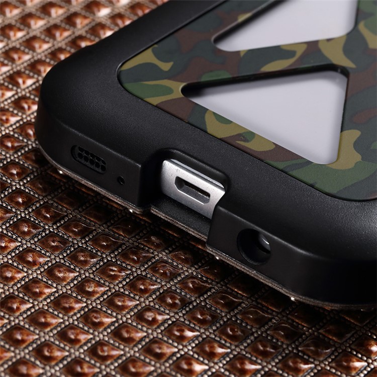 R-JUST Military Camouflage Heavy Armor Flip Phone Case for Samsung Galaxy S7 G930 (Plastic + Metal)-4