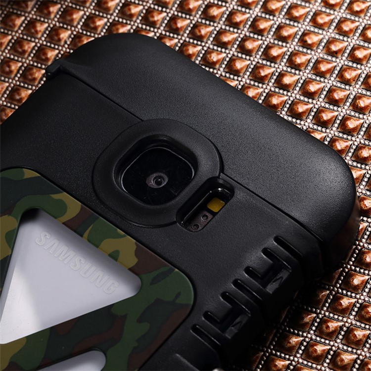 R-JUST Military Camouflage Heavy Armor Flip Phone Case for Samsung Galaxy S7 G930 (Plastic + Metal)-5