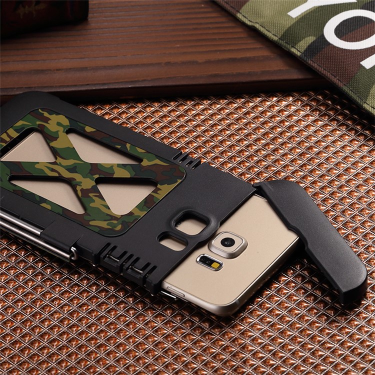 R-JUST Military Camouflage Heavy Armor Flip Stand Case for Samsung Galaxy S7 Edge G935 (Plastic + Metal)-3