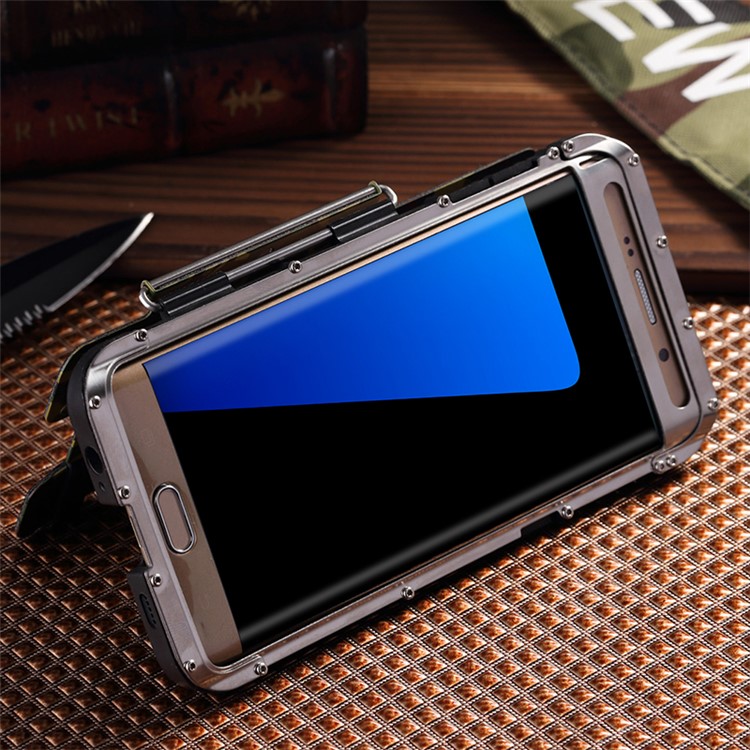 R-JUST Military Camouflage Heavy Armor Flip Stand Case for Samsung Galaxy S7 Edge G935 (Plastic + Metal)-4