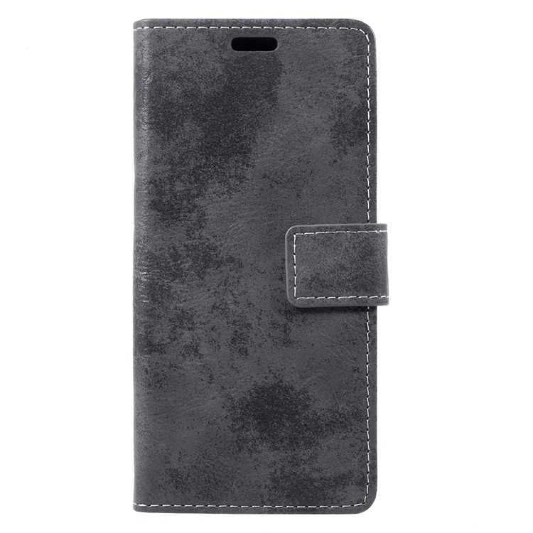 Vintage Style Leather Wallet Mobile Case for Samsung Galaxy S8 G950 - Grey-2