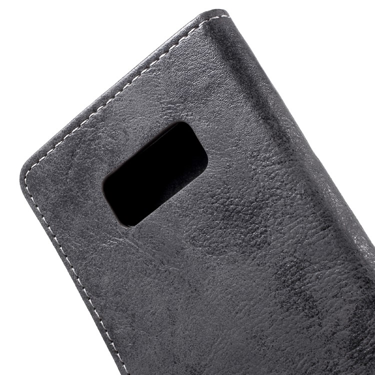 Vintage Style Leather Wallet Mobile Case for Samsung Galaxy S8 G950 - Grey-6