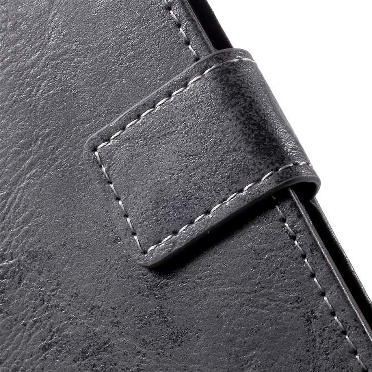 Vintage Style Leather Wallet Mobile Case for Samsung Galaxy S8 G950 - Grey-7