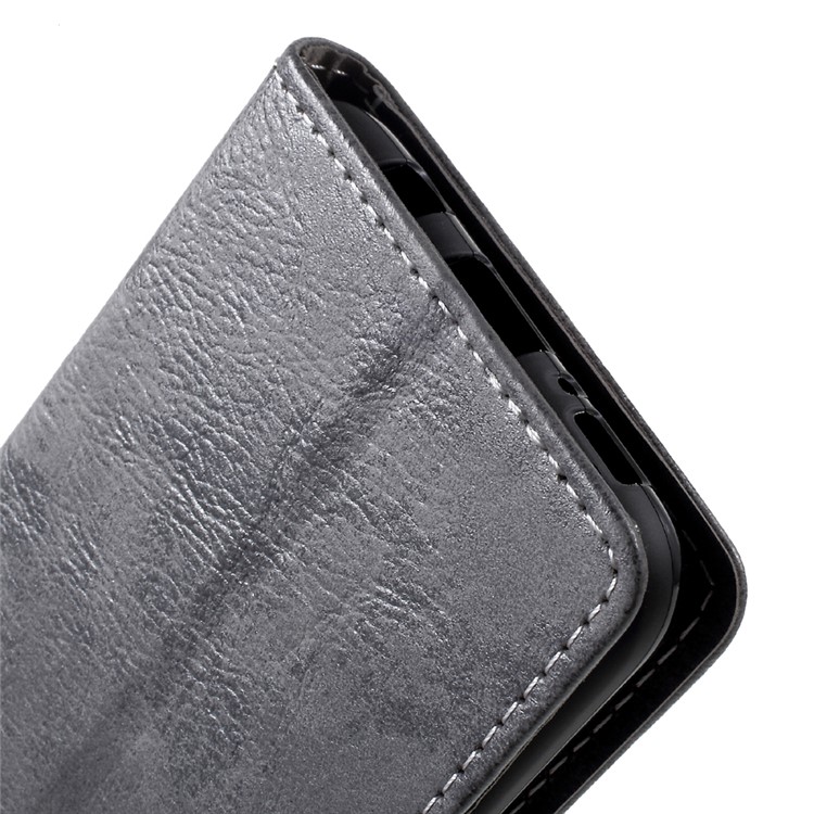 Vintage Style Leather Wallet Mobile Case for Samsung Galaxy S8 G950 - Grey-8