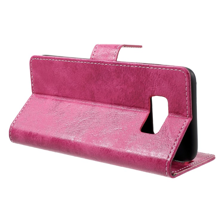 Vintage Style PU Leather Wallet Flip Case for Samsung Galaxy S8 G950 - Rose-4