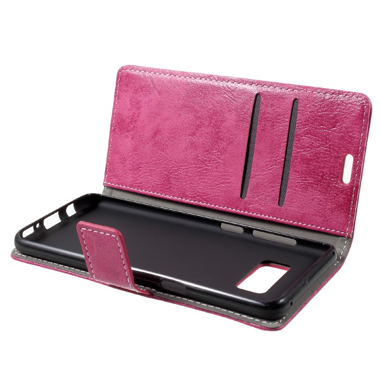 Vintage Style PU Leather Wallet Flip Case for Samsung Galaxy S8 G950 - Rose-6
