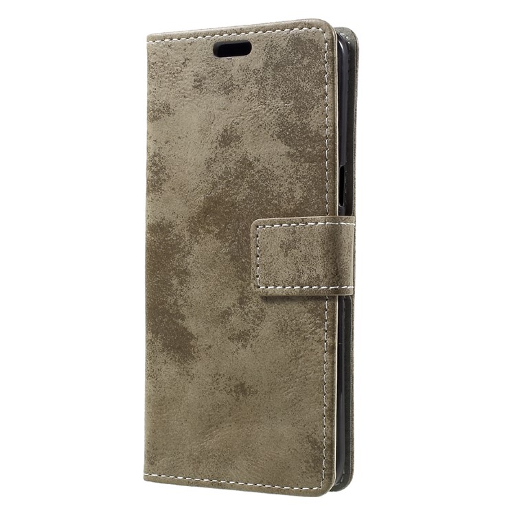 Vintage Style Leather Stand Wallet Cover for Samsung Galaxy S8 G950 - Khaki-2