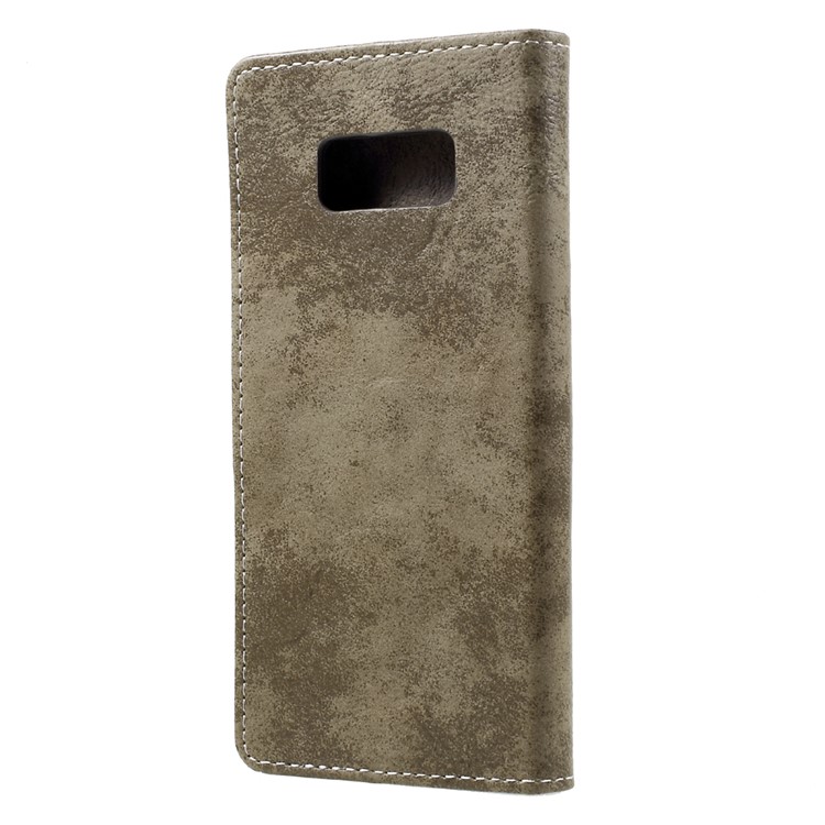 Vintage Style Leather Stand Wallet Cover for Samsung Galaxy S8 G950 - Khaki-3