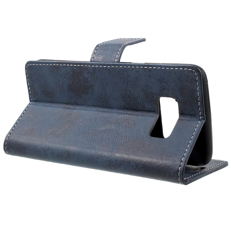 Vintage Style Magnetic Leather Wallet Shell for Samsung Galaxy S8 G950 - Blue-4