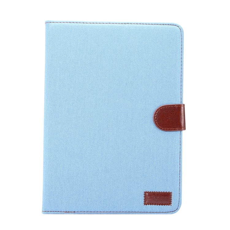 Jeans Cloth Stand Leather Card Holder Tab Case for Samsung Galaxy Tab S3 9.7" T820 - Baby Blue-2
