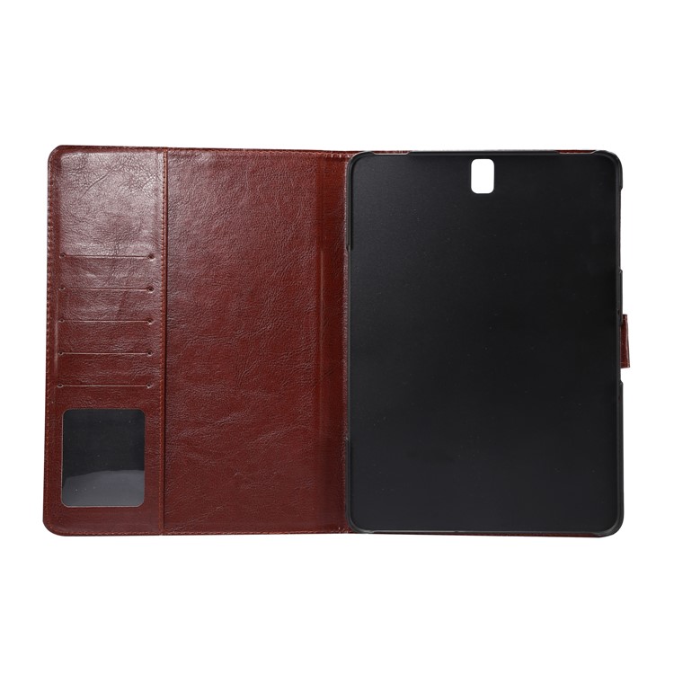 Jeans Cloth Stand Leather Card Holder Tab Case for Samsung Galaxy Tab S3 9.7" T820 - Baby Blue-7