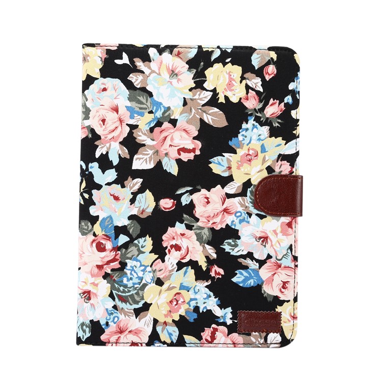Blooming Flower Cloth Leather Smart Wallet Case for Samsung Galaxy Tab S3 9.7-inch T820 - Black-2