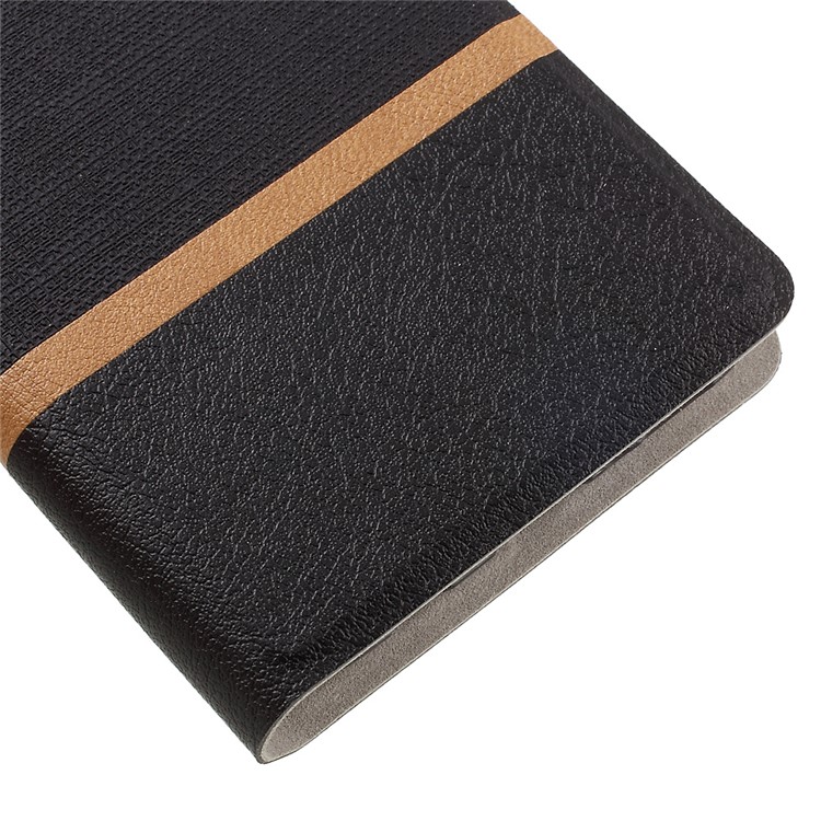 Bi-color Cross Texture Leather Card Holder Flip Phone Case for Samsung Galaxy S8 Built-in Steel Sheet - Black-8