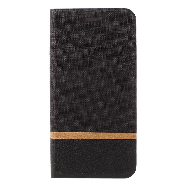 Contrast Color Leather Phone Case for Samsung Galaxy S8 Plus G955 Built-in Steel Sheet - Black-3
