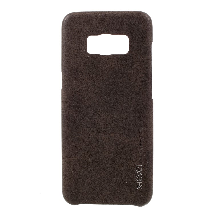 X-LEVEL Vintage Series Hard Cell Phone Case for Samsung Galaxy S8+ G955 (PU Leather + PC) - Coffee-1