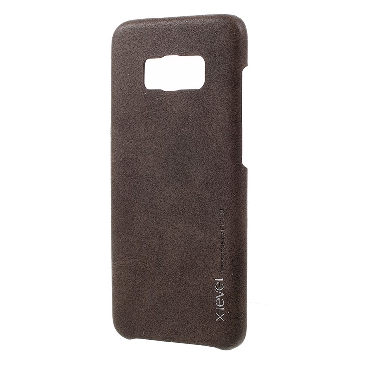 X-LEVEL Vintage Series Hard Cell Phone Case for Samsung Galaxy S8+ G955 (PU Leather + PC) - Coffee-2