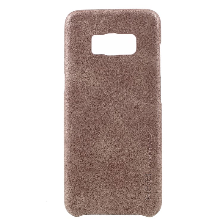 X-LEVEL Vintage Series PU Leather Coated Hard PC Case Cover for Samsung Galaxy S8 G950 - Brown-1