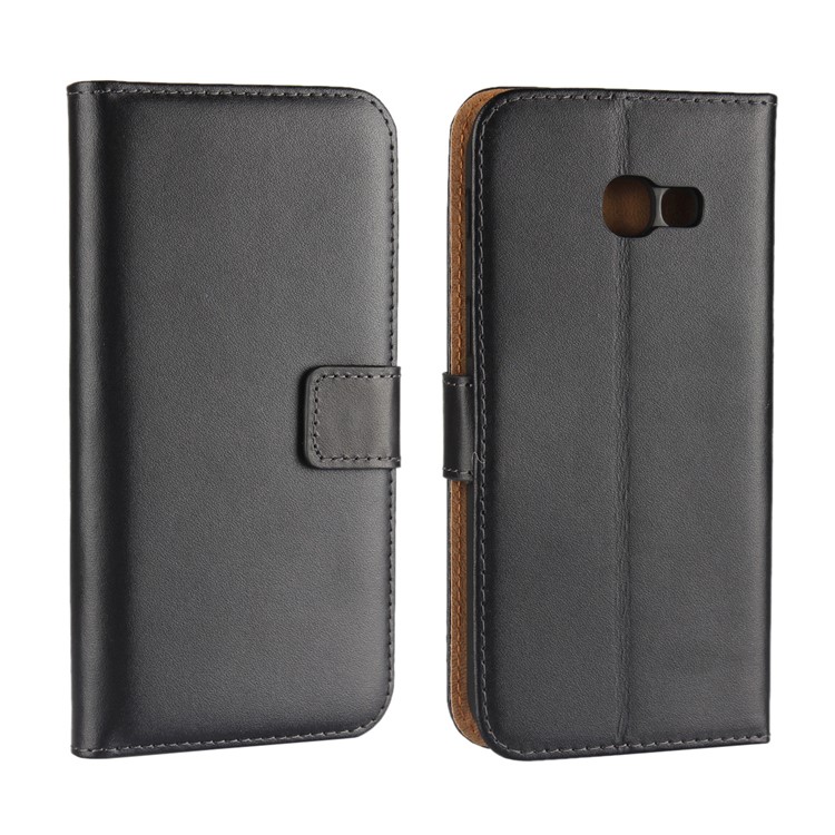 Split Leather Stand Wallet Phone Case for Samsung Galaxy A5 (2017) SM-A520F - Black-1