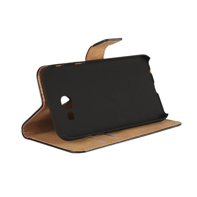 Split Leather Stand Wallet Phone Case for Samsung Galaxy A5 (2017) SM-A520F - Black-2