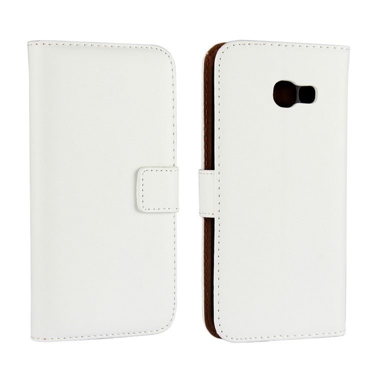 Split Leather Wallet Mobile Cover for Samsung Galaxy A5 (2017) SM-A520F - White-1
