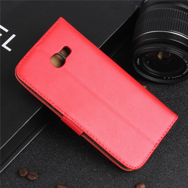 Split Leather Magnetic Wallet Shell for Samsung Galaxy A5 (2017) SM-A520F - Red-6