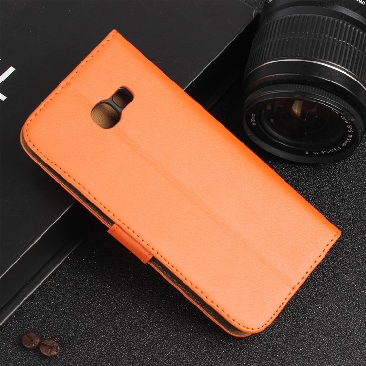 Folio Flip Split Leather Stand Wallet Shell for Samsung Galaxy A5 (2017) SM-A520F - Orange-6