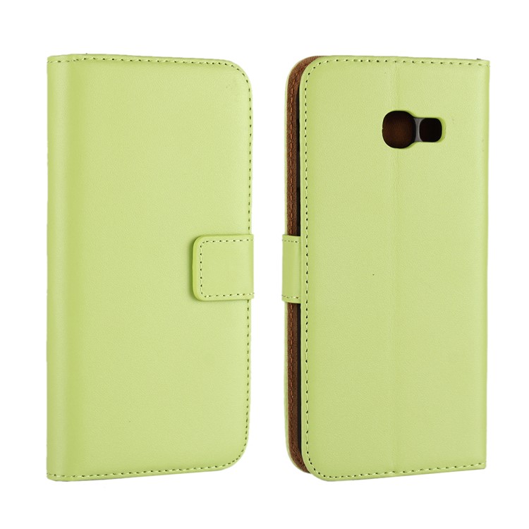 Card Holder Stand Split Leather Cover for Samsung Galaxy A5 (2017) SM-A520F - Green-1