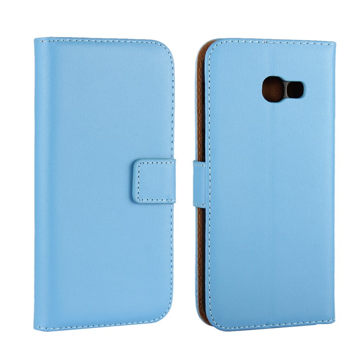 Split Leather Wallet Phone Case Accessory for Samsung Galaxy A5 (2017) SM-A520F - Blue-1