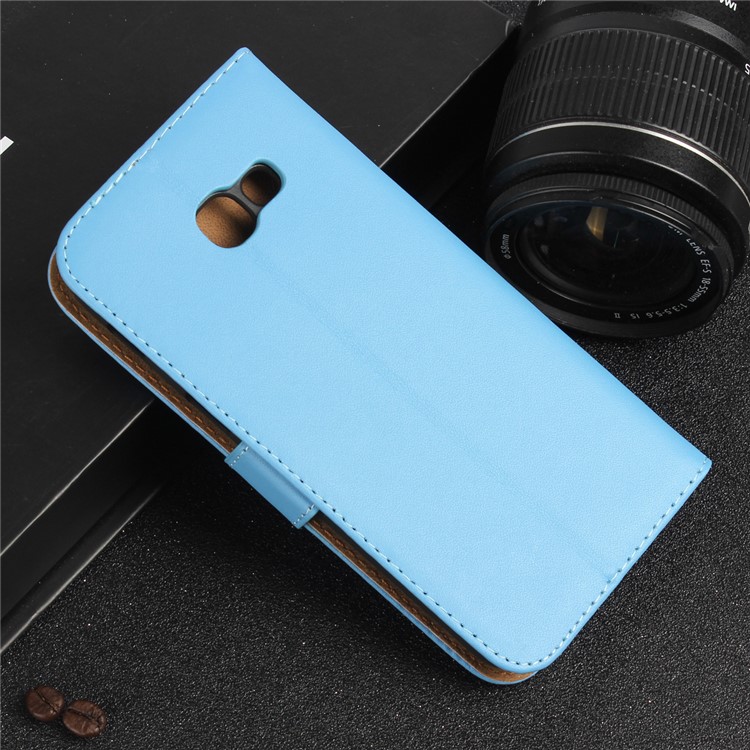 Split Leather Wallet Phone Case Accessory for Samsung Galaxy A5 (2017) SM-A520F - Blue-6