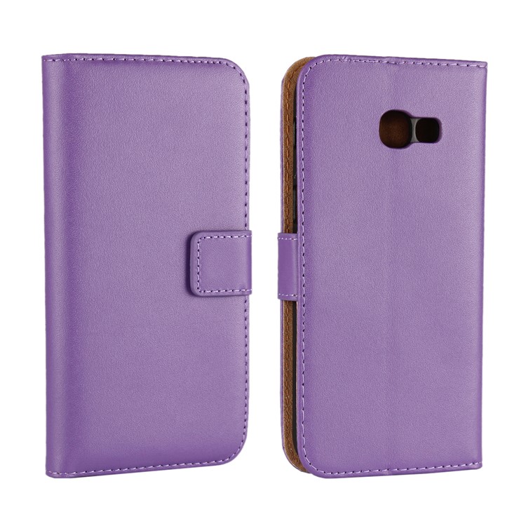 Split Leather Case with Wallet Slots for Samsung Galaxy A5 (2017) SM-A520F - Purple-1