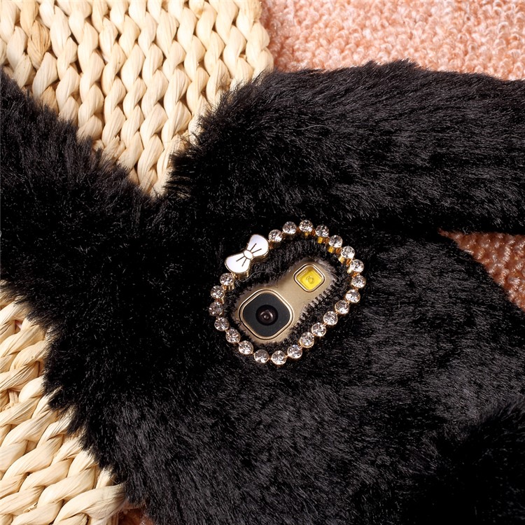 Rabbit Design Soft Fur TPU Phone Case with Rhinestone Decor for Samsung Galaxy A5 (2017) - Black-7