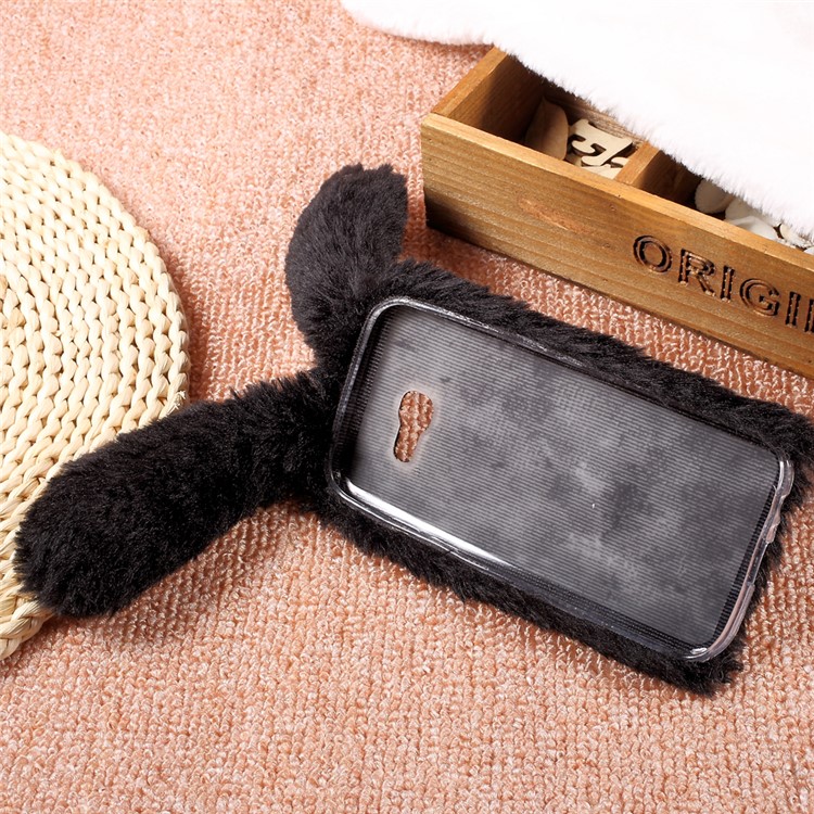 Rabbit Design Soft Fur TPU Phone Case with Rhinestone Decor for Samsung Galaxy A5 (2017) - Black-8