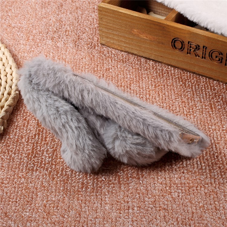 Rabbit Design Soft Fur Phone Shell with Rhinestone Decor for Samsung Galaxy A5 (2017) - Grey-4