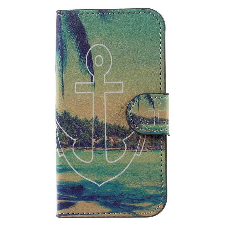 Patterned Wallet PU Leather Stand Flip Cell Phone Case for Samsung Galaxy J1 mini prime - Anchor Seaside View-2