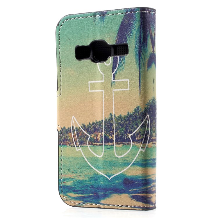 Patterned Wallet PU Leather Stand Flip Cell Phone Case for Samsung Galaxy J1 mini prime - Anchor Seaside View-3