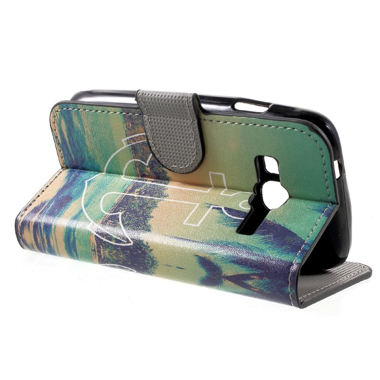 Patterned Wallet PU Leather Stand Flip Cell Phone Case for Samsung Galaxy J1 mini prime - Anchor Seaside View-4