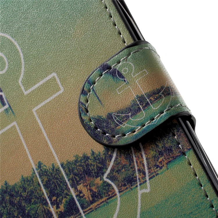 Patterned Wallet PU Leather Stand Flip Cell Phone Case for Samsung Galaxy J1 mini prime - Anchor Seaside View-6