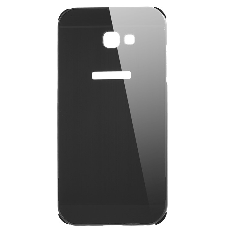 Slide-on Brushed PC Plate + Metal Bumper Hybrid Case for Samsung Galaxy A7 (2017) SM-A720F - Black-1