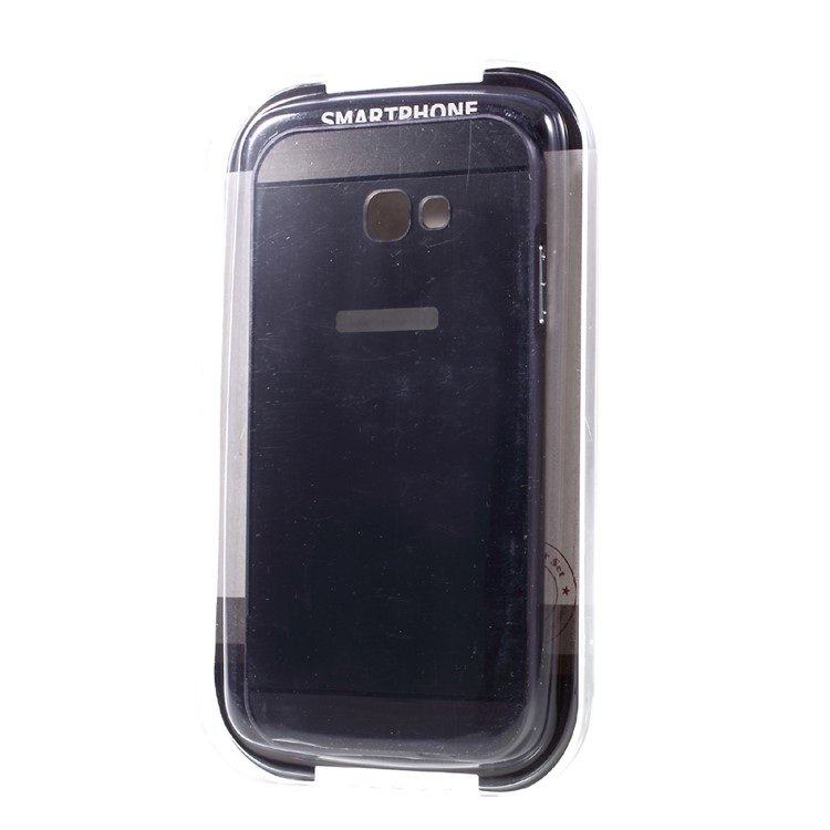 Slide-on Brushed PC Plate + Metal Bumper Hybrid Case for Samsung Galaxy A7 (2017) SM-A720F - Black-9