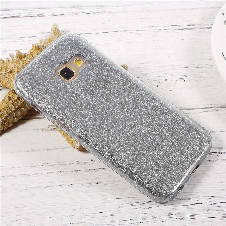 PC TPU Hybrid Case + Flash Powder Paper for Samsung Galaxy A3 (2017) - Silver-3