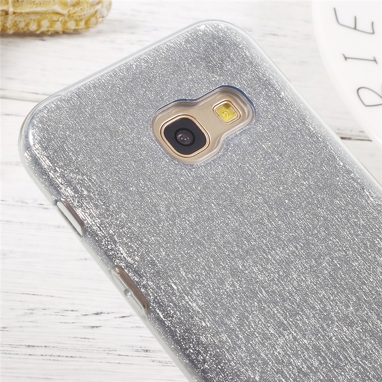 PC TPU Hybrid Case + Flash Powder Paper for Samsung Galaxy A3 (2017) - Silver-4