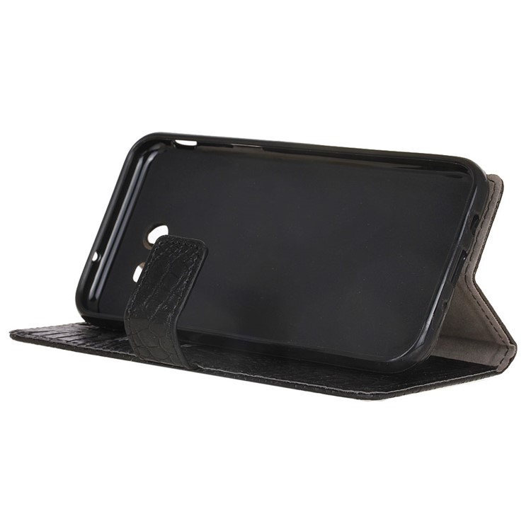 For Samsung Galaxy J5 (2017) Crocodile Texture Flip Stand Wallet Leather Mobile Cover - Black-10