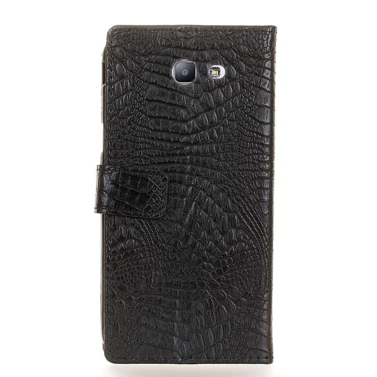 For Samsung Galaxy J5 (2017) Crocodile Texture Flip Stand Wallet Leather Mobile Cover - Black-3