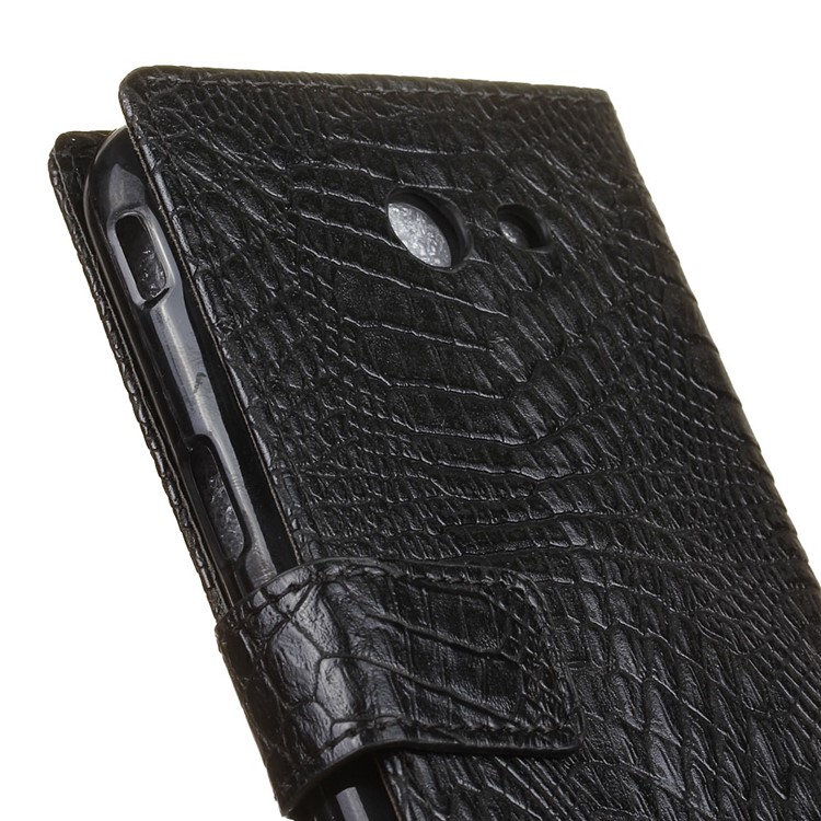 For Samsung Galaxy J5 (2017) Crocodile Texture Flip Stand Wallet Leather Mobile Cover - Black-8