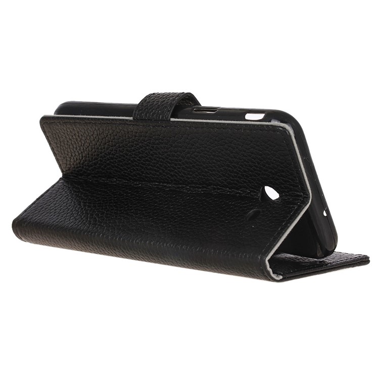 For Samsung Galaxy J7 (2017) Litchi Texture Genuine Leather Stand Wallet Cover - Black-9